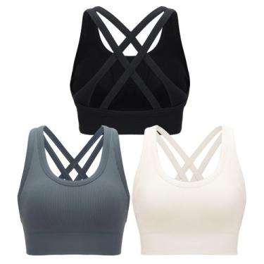 Imagem de Sutiãs esportivos RUNNING GIRL, pacote com 3 almofadas removíveis de a