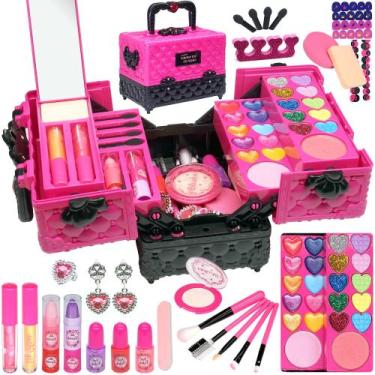 Imagem de Kit de maquiagem Amerrly Kids para meninas, 52 unidades, seguro e lavá
