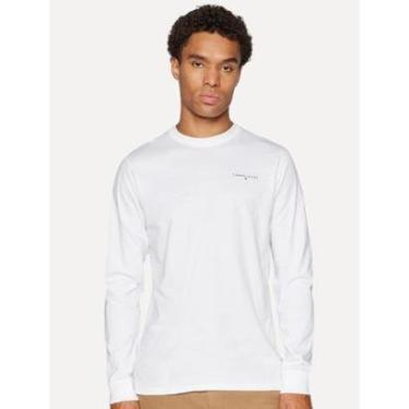 Imagem de Camiseta Tommy Jeans Masculina Manga Longa Linear Chest Branca-Masculino