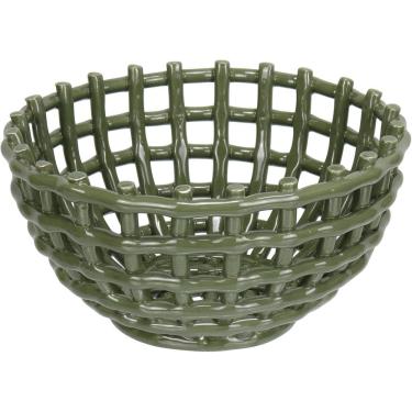 Imagem de CENTRO MESA DECORATIVA FRUTEIRA HOME&CO CERÂMICA 12x22x22cm VERDE