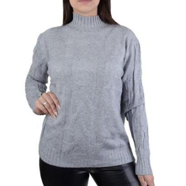 Imagem de Blusa Feminina Facinelli By Mooncity Tricot Cinza - 650951-Feminino