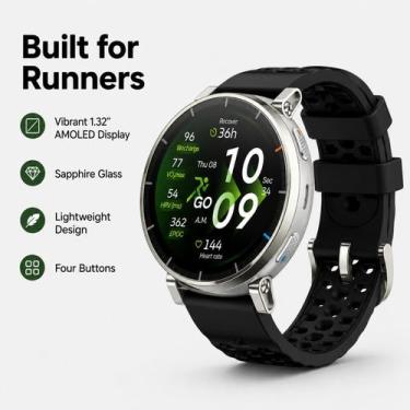 Imagem de Smartwatch Amazfit Active 3 Premium A2559 Gps 4gb Prateado Preto - A.M