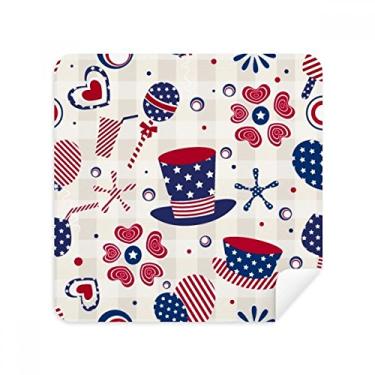 Imagem de USA Hat Drink Love Heart Firework Festival Óculos Pano Limpador de Tela Tecido Camurça Pacote com 2
