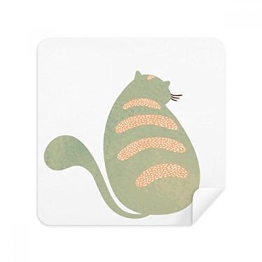 Imagem de Verde ciano fit gato animal aquarela óculos pano limpador de tela tecido camurça pacote com 2