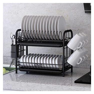 Imagem de Escorredor de louça, escorredor, escorredor, escorredor de pratos de aço inoxidável, prateleira de pia, suporte de talheres antiderrapante, escorredor de cozinha, organizador de pratos para cozinha