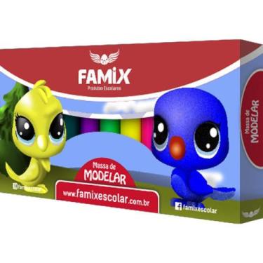 Imagem de Massa para Modelar 12 Cores 180G Pacote com 6 - Famix