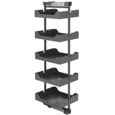 Imagem de Prateleira de Armário 5 Bandejas 48x33x175cm Coluna Deslizante Organiz