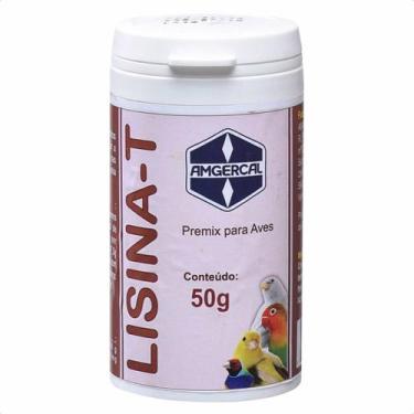 Imagem de Lisina T 50g Amgercal Pássaros Melhora Anemia, Plumas, Penas