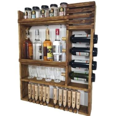 Imagem de Porta Espeto Com Barzinho porta rolha 70x87 em madeira maciça PE7087