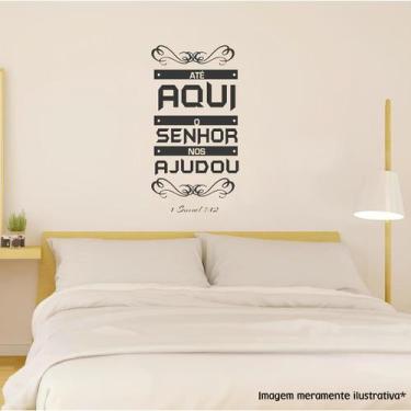 Imagem de Adesivo De Parede Ate Aqui O Senhor Nos Ajudou - Lojinha Da Luc Adesiv