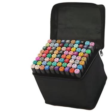 Imagem de Conjunto de 80 PeçAs Marcadores (com Estojo) LáPis de Cor AguareláVeis E de Ponta Fina