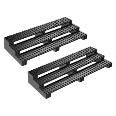 Imagem de popbricks 2 Pack Brick Minifigure Display Stand - 3-Tier Display Case for Lego Mini Figures - Holds 66 Figures - Black Stylish Organizer for Collectors | Great Gift for Minifigure Lovers