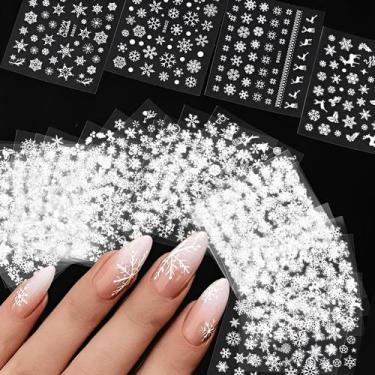 Imagem de Adesivos de arte para unhas Namrec Snowflakes 3D autoadesivos x30