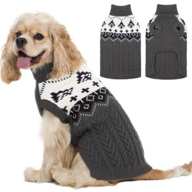 Imagem de LeleTail Suéteres para cães pequenos, meninas, meninos, suéter de cachorro grosso e quente para o Dia de Ação de Graças, roupa macia e quente para clima frio para Dachshund, Boston Terrier, moletom