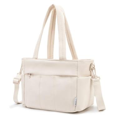 Imagem de NOL Natural Organic Lifestyle Lancheira feminina – Bolsa térmica leve e inchada à prova de vazamento com alça ajustável, congelável e isolada para trabalho/exterior (creme)