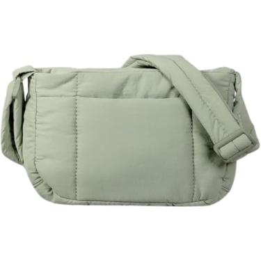 Imagem de minanglihy Mochila feminina pequena de nylon transversal leve para uso casual diário e sair, Verde sálvia
