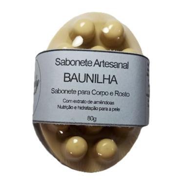Imagem de Sabonete Artesanal Glicerinado de Baunilha, Hidratante, 80g - Afaty Ateliê