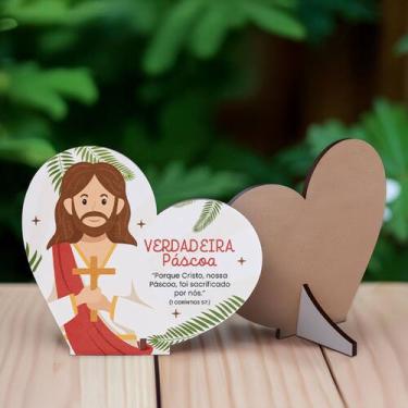 Imagem de Kit 45 Lembrancinhas MDF Pascoa Coracao Texturizado - Deliparts, VERDA