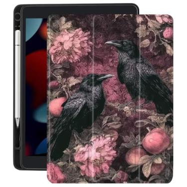 Imagem de CozyNestCY Capa Sun Moon Star para iPad 10,9 polegadas 10Th Boho Retro Floral Capa para Ipad Mystic Celestial Shell com parte traseira transparente transparente automática hibernar/despertar à prova