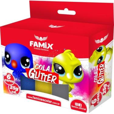 Imagem de Famix - Cola 25G Glitter 6 Cores Famix Fcl10