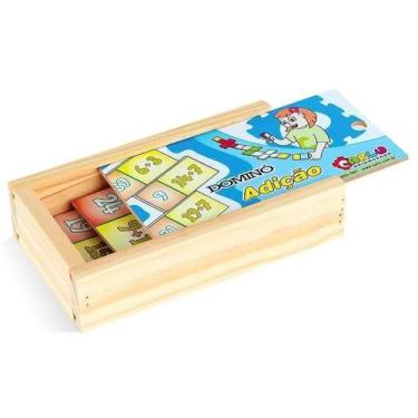 Imagem de Jogo Brinquedo Educativo Matemática Dominó Adição 28 Peças - Carlu
