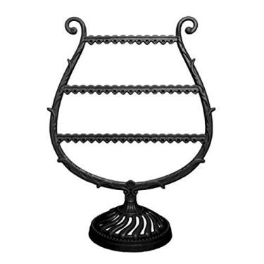 Imagem de Porta-joias organizador de brincos em forma de harpa/suporte de joias suporte de exibição organizador de brincos de argola organizador de joias presente exibição de joias (cor: preto)