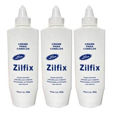 Imagem de Kit 3un Creme Para Cabelos Zilfix 200g Cabelos Com Henê - Zilda