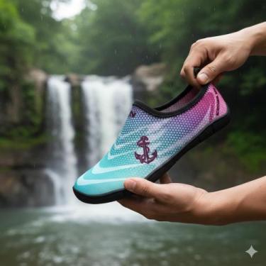 Imagem de Sapatilha Nautica Aquática Neoprene Esportiva Pesca Solado Borracha An