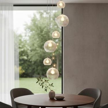 Imagem de Lustre MM Cnidário Ac. Cristal para pé direito alto - Otago