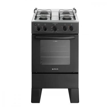 Imagem de Fogao 4 Bocas Preto com Mesa Inox Atlas Milao Plus Bivolt