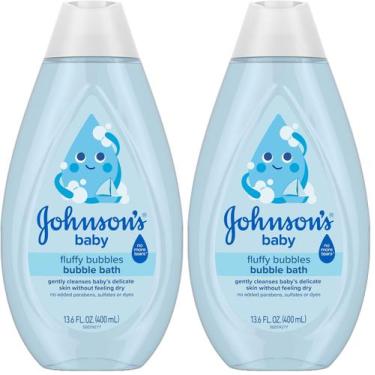 Imagem de Banho de espuma para bebê Johnson's Fluffy Bubbles 400 ml - 2 unidades