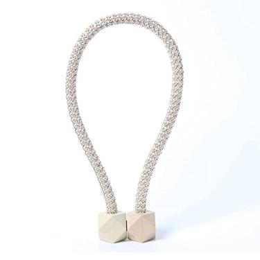Imagem de Cinta de cortina fivela de vento nórdica sem instalação fivela magnética DIY corda borla cortina tiebacks suportes de cortina, T3,2 PCS