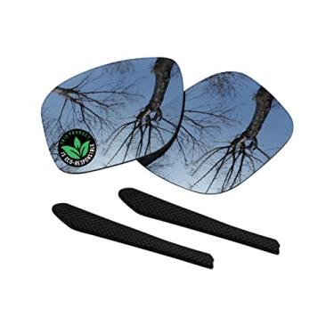 Imagem de Raydi Lentes de reposição de policarbonato e meias auriculares para óculos de sol quadrados Oakley Jupiter Squared OO9135 - Espelho de titânio prateado - Polarizado