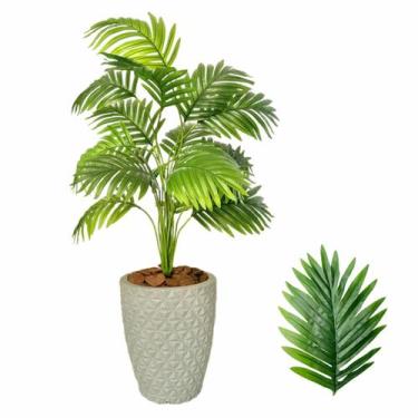 Imagem de Planta Artificial Palmeira Com Vaso Cinza Completo - Flor Imp