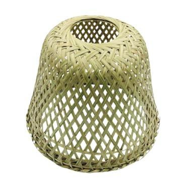 Imagem de Gralara Abajur de bambu Capa de lustre de bambu Hotel Café Bar Sala de jantar Substituição Ilha de cozinha Abajur de bambu rústico
