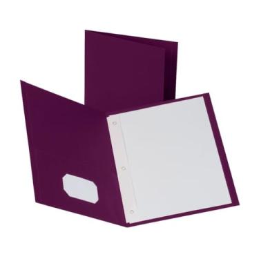 Imagem de Oxford Pastas de dois bolsos com fixadores, vinho, tamanho carta, 25 por caixa (57757)