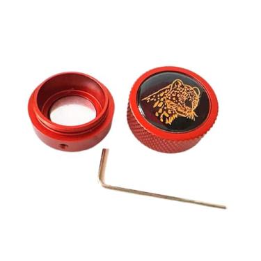 Imagem de UGPLM Suporte de giz para taco de bilhar, caixa de transporte de metal pequena portátil para taco de bilhar, presente para amantes de bilhar, Vermelho