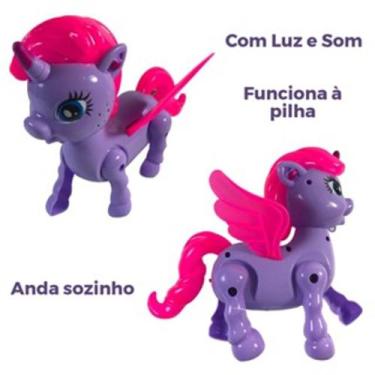 Imagem de Unicórnio de Brinquedo com Luz e Som - Anda Sozinho - Várias Cores - T