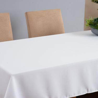 Imagem de Toalha De Mesa Basic 1 Peça 3,00m X 1,40m 10 Lugares Tecido Oxford 100% Poliéster - Branco