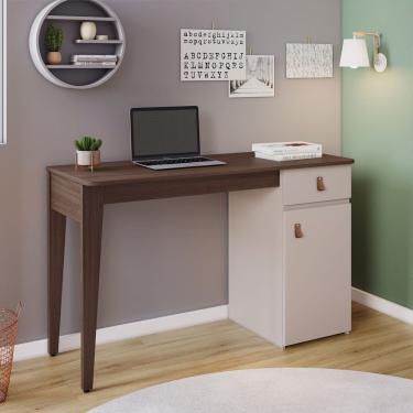 Imagem de Escrivaninha Helo Candian 121cm X 76cm X 45cm Café/off Wheit
