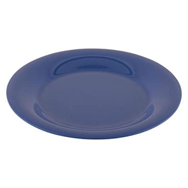 Imagem de G.E.T. Prato de jantar de plástico de melamina de borda larga resistente de 30,5 cm (conjunto de 12)