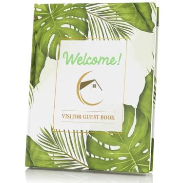 Imagem de Paper 'n Such Livro de visitas para casa de aluguel - Registro de boas-vindas para casa de férias - Aluguel de curto prazo, itens essenciais do Airbnb para anfitriões, registro de boas-vindas de capa