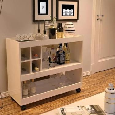 Imagem de Aparador Buffet Multiuso Armário Organizador Para Sala Adega (Pérola)