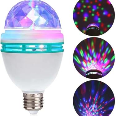Imagem de Lâmpada Giratória LED RGB Bola Maluca Colorida para Festa e Evento - Iluminação Dinâmica para Balada e Decoração