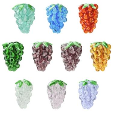 Imagem de UR URLIFEHALL 10 peças, 10 cores, contas de uva, feitas à mão, frutas, alimentos doces, esmaltados, para pulseira DIY, colar, brincos, fabricação de joias