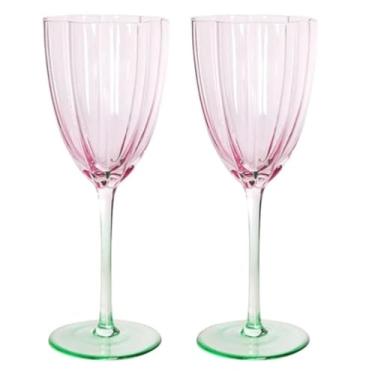 Imagem de YPDJVLTI Pacote com 2 taças de vinho, taças de vinho, vidro transparente, 240 ml/380 ml, conjunto de taças de vinho com haste longa, gladses requintadas