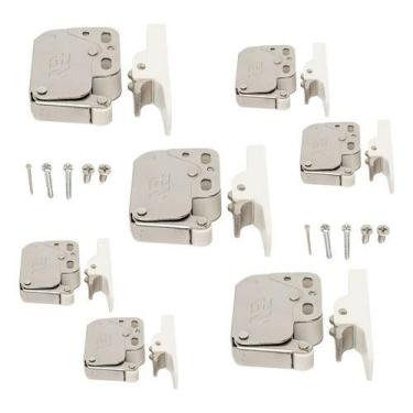 Imagem de Kit 7 Fecho Toque E Abra Push Open Articulado Móveis Fgvtn - Niquelado