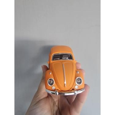 Imagem de Carrinho Miniatura Colecionável Brinquedo Volk Fusc quinha Carrinho Metal À fricção Abre Porta (Laranja)