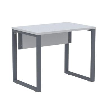 Imagem de Mesa Escritório P25 Tub Pandin 90 Cm (larg) Tampo Mdp Cinza Pé Aço Tubular Grafito