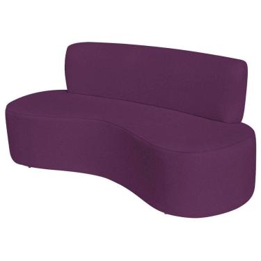 Imagem de Sofá Curvo Orgânico Escritório Recepção Sala 2 Lugares Amsterdã 140cm Suede Cor Roxo